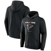 Atlanta Falcons Logo Team Lockup Fitted Pullover Hoodie Black