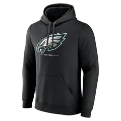 Philadelphia Eagles Logo Team Lockup Fitted Pullover Hoodie Black