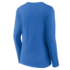Detroit Lions Women's Logo Team Lockup Long Sleeve V-Neck T-Shirt Blue