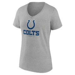 Indianapolis Colts Women's Logo Team Lockup V-Neck T-Shirt Gray