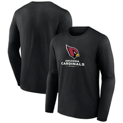 Arizona Cardinals Logo Team Lockup Long Sleeve T-Shirt Black