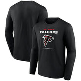 Atlanta Falcons Logo Team Lockup Long Sleeve T-Shirt Black