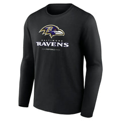 Baltimore Ravens Logo Team Lockup Long Sleeve T-Shirt Black