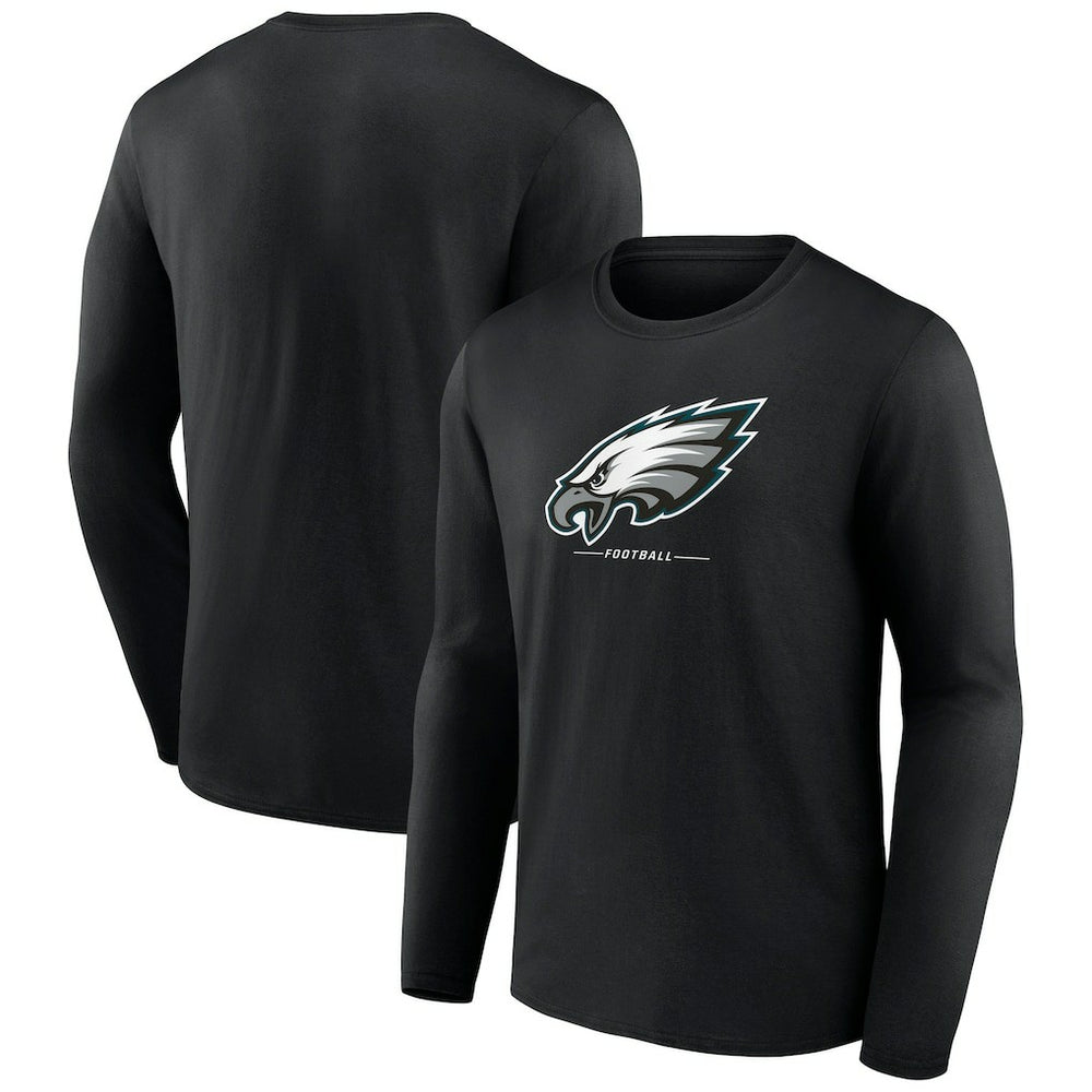 Philadelphia Eagles Logo Team Lockup Long Sleeve T-Shirt Black