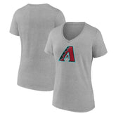 Arizona Diamondbacks Women's Official Logo V-Neck T-Shirt - Gray T-shirts