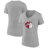Cleveland Guardians Women's Official Logo V-Neck T-Shirt - Gray T-shirts