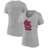 St. Louis Cardinals Women's Official Logo V-Neck T-Shirt - Gray T-shirts