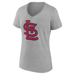 St. Louis Cardinals Women's Official Logo V-Neck T-Shirt - Gray T-shirts