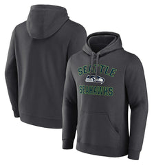 Seattle Seahawks Victory Arch Fitted Pullover Hoodie Charcoal