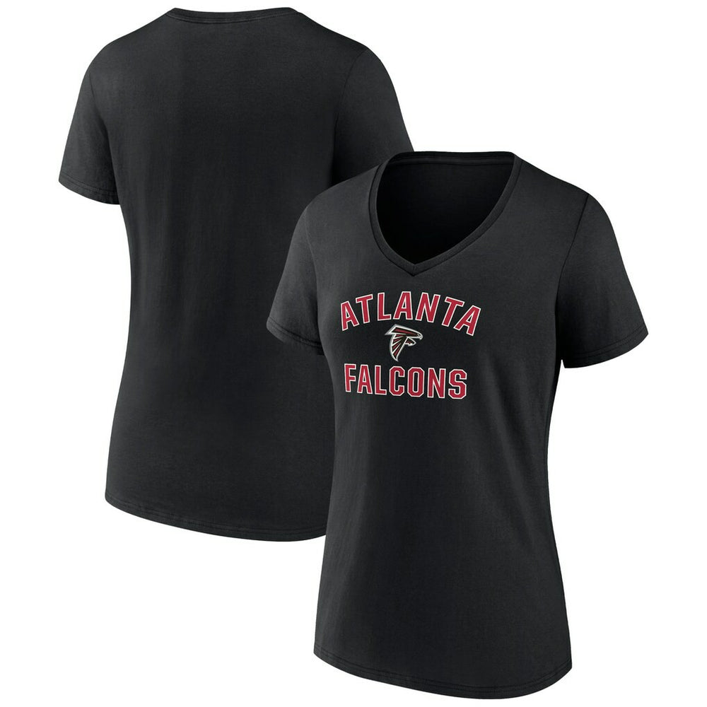 Atlanta Falcons Women's Victory Arch Team V-Neck T-Shirt Black
