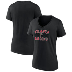 Atlanta Falcons Women's Victory Arch Team V-Neck T-Shirt Black