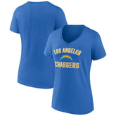 Los Angeles Chargers Women's Victory Arch Team V-Neck T-Shirt Powder Blue
