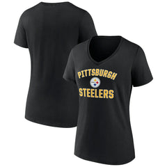 Pittsburgh Steelers Women's Victory Arch Team V-Neck T-Shirt Black