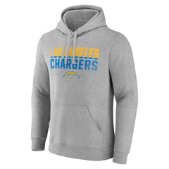 Los Angeles Chargers Team Fade Out Fitted Pullover Hoodie Heather Gray