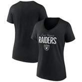 Las Vegas Raiders Women's Nostalgia V-Neck T-Shirt Black