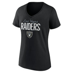 Las Vegas Raiders Women's Nostalgia V-Neck T-Shirt Black
