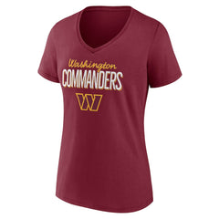 Washington Commanders Women's Nostalgia V-Neck T-Shirt Burgundy