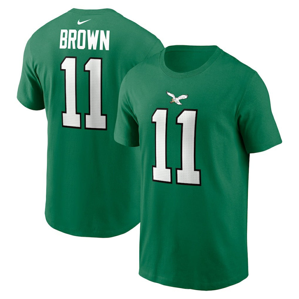 A.J. Brown Philadelphia Eagles Alternate Player Name & Number T-Shirt Kelly Green