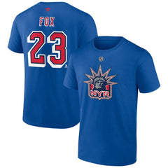 NHL Adam Fox New York Rangers Fanatics Special Edition 2.0 Name & Number T-Shirt - Blue