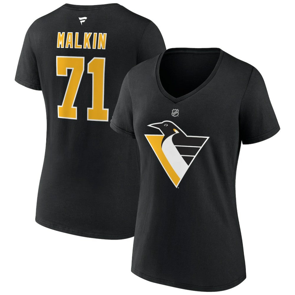 NHL Evgeni Malkin Pittsburgh Penguins Fanatics Women's Special Edition 2.0 Name & Number V-Neck T-Shirt - Black