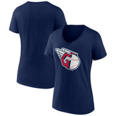 Cleveland Guardians Women's Official Logo V-Neck T-Shirt - Navy T-shirts