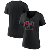 Arizona Diamondbacks Women's Victory Script Team V-Neck T-Shirt - Black T-shirts