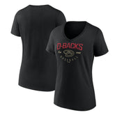 Arizona Diamondbacks Women's Live For It Team V-Neck T-Shirt - Black T-shirts