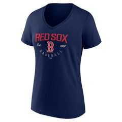 Boston Red Sox Women's Live For It Team V-Neck T-Shirt - Navy T-shirts