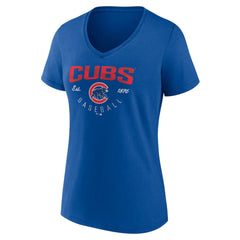 Chicago Cubs Women's Live For It Team V-Neck T-Shirt - Royal T-shirts