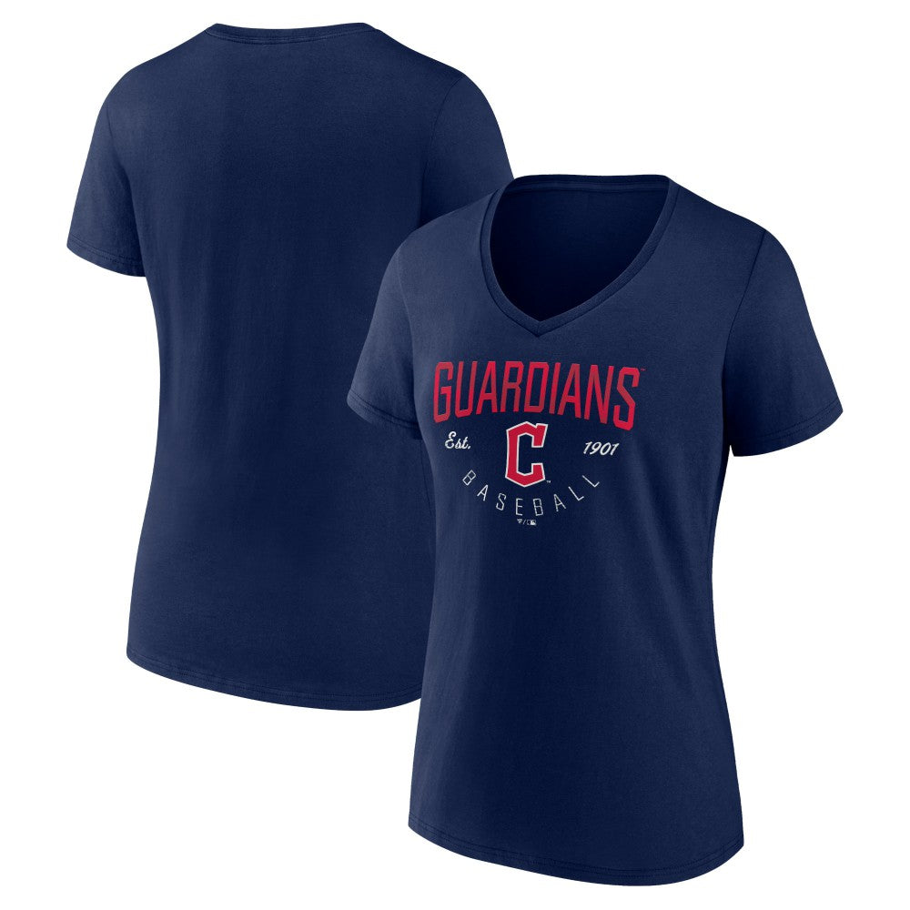 Cleveland Guardians Women's Live For It Team V-Neck T-Shirt - Navy T-shirts