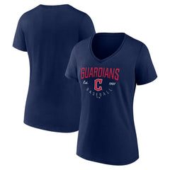 Cleveland Guardians Women's Live For It Team V-Neck T-Shirt - Navy T-shirts