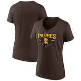 San Diego Padres Women's Live For It Team V-Neck T-Shirt - Brown T-shirts