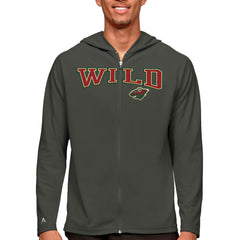 NHL Minnesota Wild Antigua Legacy Full-Zip Hoodie - Charcoal