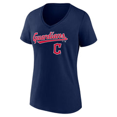 Cleveland Guardians Women's Lockup V-Neck T-Shirt - Navy T-shirts
