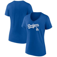 Los Angeles Dodgers Women's Lockup V-Neck T-Shirt - Royal T-shirts