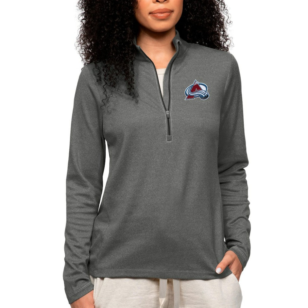 NHL Colorado Avalanche Antigua Women's Epic Quarter-Zip Pullover Top - Heather Charcoal