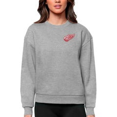 NHL Detroit Red Wings Antigua Women's Victory Crewneck Pullover Sweatshirt - Heather Gray