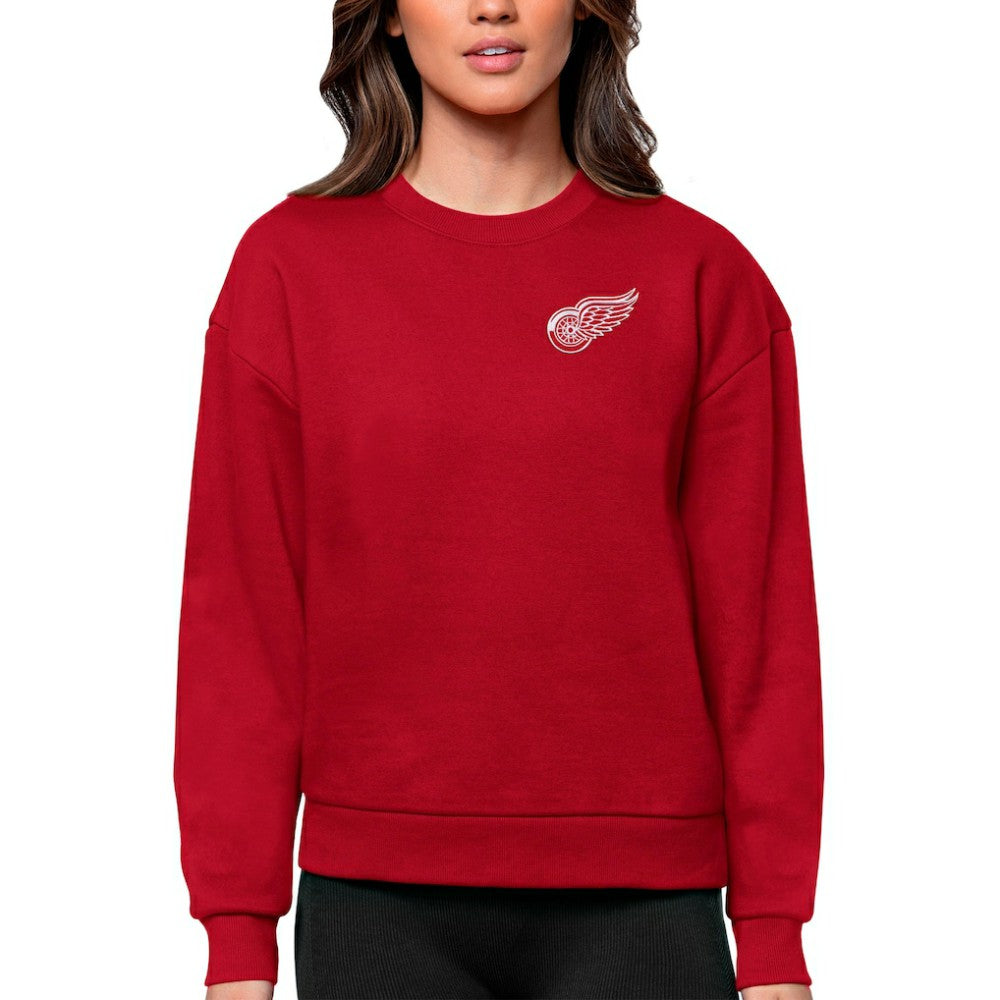 NHL Detroit Red Wings Antigua Women's Victory Crewneck Pullover Sweatshirt - Red