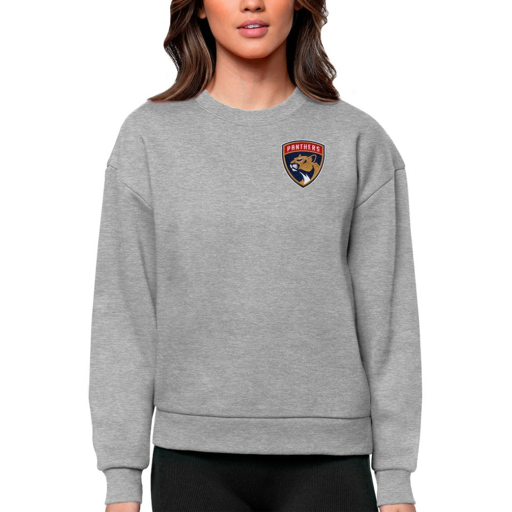 NHL Florida Panthers Antigua Women's Victory Crewneck Pullover Sweatshirt - Heather Gray