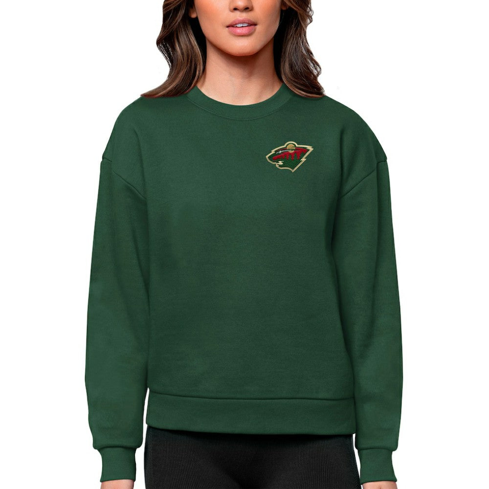 NHL Minnesota Wild Antigua Women's Victory Crewneck Pullover Sweatshirt - Green
