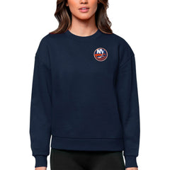 NHL New York Islanders Antigua Women's Victory Crewneck Pullover Sweatshirt - Navy