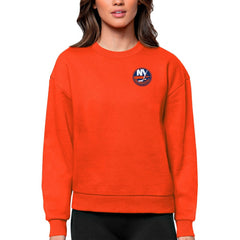 NHL New York Islanders Antigua Women's Victory Crewneck Pullover Sweatshirt - Orange