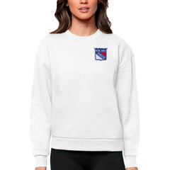 NHL New York Rangers Antigua Women's Victory Crewneck Pullover Sweatshirt - White