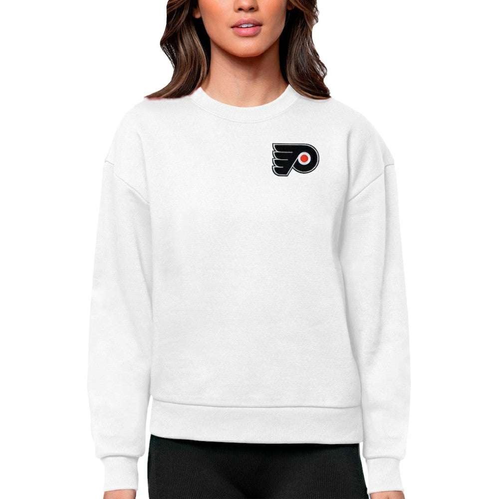 NHL Philadelphia Flyers Antigua Women's Victory Crewneck Pullover Sweatshirt - White