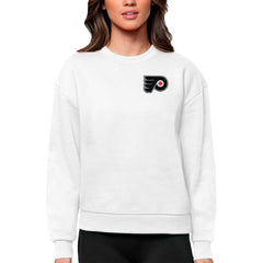 NHL Philadelphia Flyers Antigua Women's Victory Crewneck Pullover Sweatshirt - White