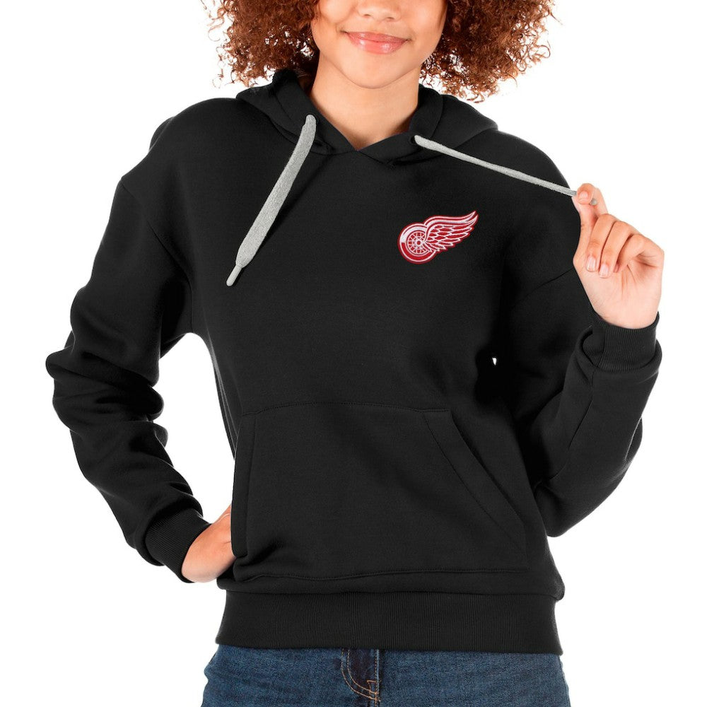 NHL Detroit Red Wings Antigua Women's Victory Pullover Hoodie - Black