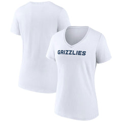 Memphis Grizzlies Women's Wordmark V-Neck T-Shirt White