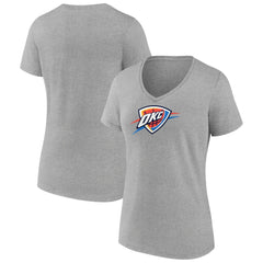 Oklahoma City Thunder Women's Logo V-Neck T-Shirt Gray