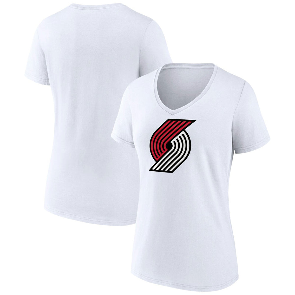 Portland Trail Blazers Women's Logo V-Neck T-Shirt White