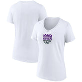 Sacramento Kings Women's Logo V-Neck T-Shirt White